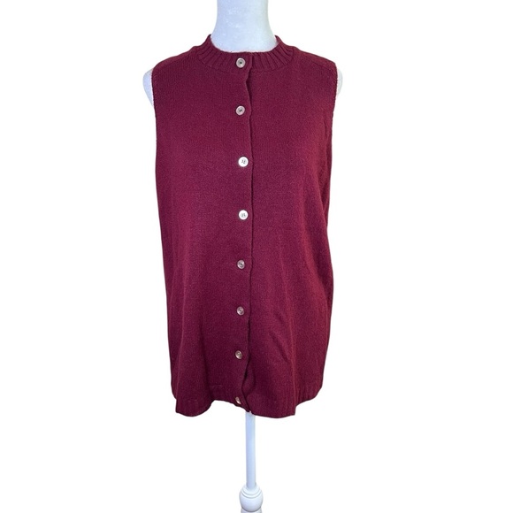 VTG 60s Montgomery Ward Orlon Acrylic Women’s Sleeveless Knit Top Vest Button-Up - Picture 3 of 9